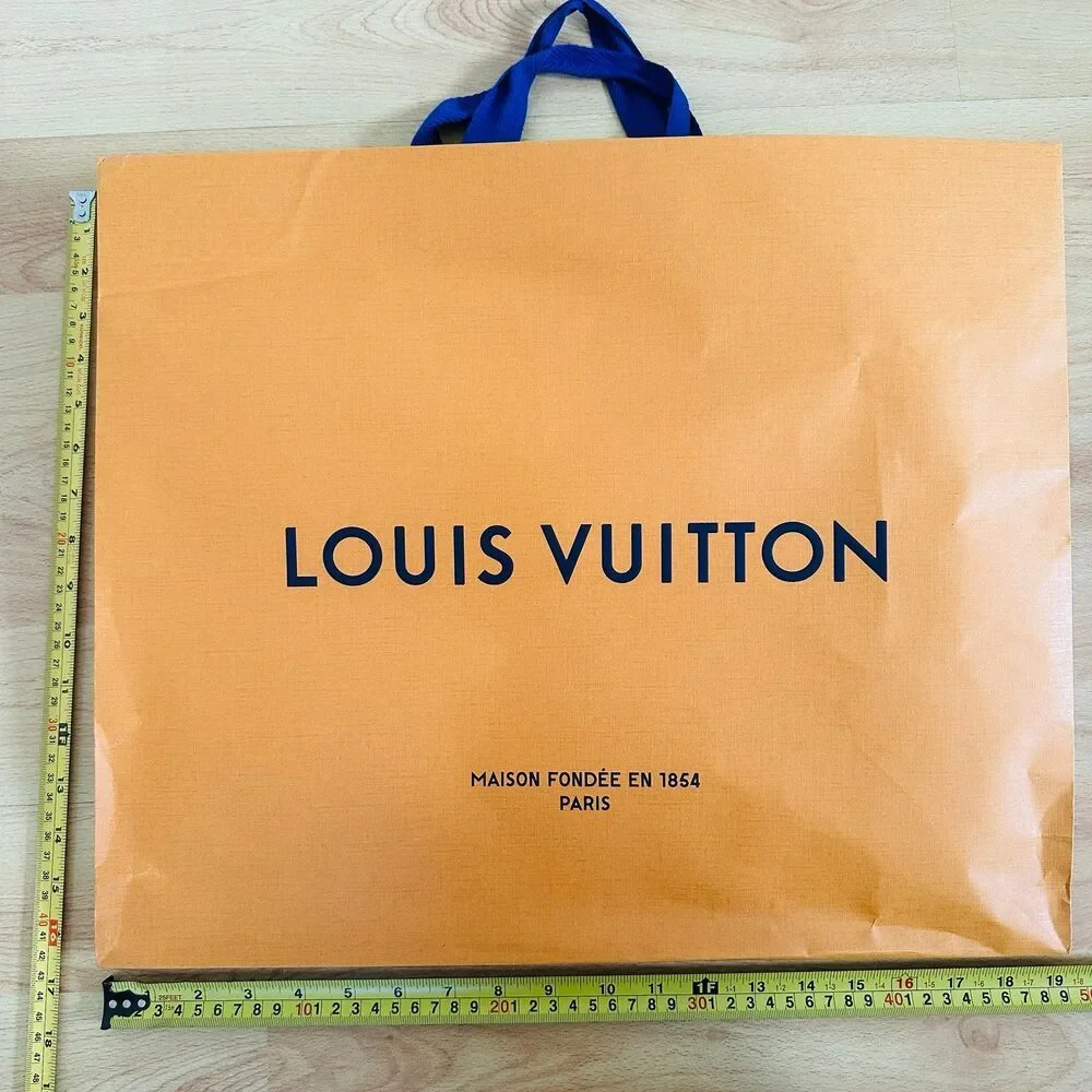 LV Louis Vuitton Paper Shopping Bag - orange XL, 19.25